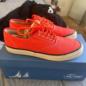 BEAMS x Sperry Topsider MIL CVO Nylon Canvas Deck Shoe Mens Size 9.5 SPM Orange